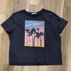 Marine Layer Gray Graphic Triblend Crop T-Shirt Women’s Boxy Shirt Size XL